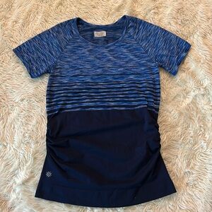 Athleta Finish Fast Line Tee Navy Blue Size Large
